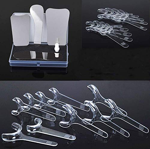 Christzo Dental Intraoral Clinic photography Mirror & 10Pcs T-shape Retractor Mouth Opener