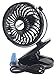 YSIM® Clip on Fan Rechargeable Battery Fan 360 Degree Rotation USB or 18650 Battery Powered to Baby Stroller and Desk with Quietness Black 5