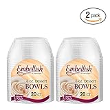Embellish Hard Plastic 6 Ounce Clear Bowls 20 Count Pack Of 2