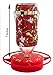 Hummer's Galore Hummingbird Feeder, UV Resistant Hummingbird feeders for Outdoors Hanging, 16 oz, Glass Vine Design