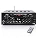 Pyle Upgraded Karaoke Bluetooth Channel Home Audio Sound Power Amplifier w/AUX-in, USB, 2 Microphone Input w/Echo, Talkover for PA, Black (PTA24BT)thumb 1