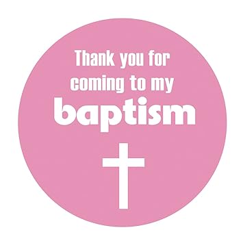 Magjuche Pink Baptism Thank You For Coming Stickers Girl God Bless This Child Christening Favor Sticker Labels 2 Inch 40 Pack Amazon In Home Kitchen