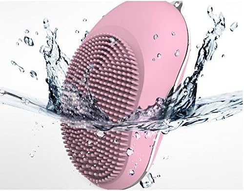 Sonic Electric Face Cleanser and Deep Massager Brush Head, Waterproof Silicone Facial Cleaning Brush ,for Travel (Pink)