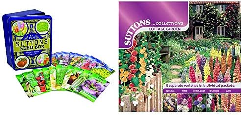 Suttons - Blue Heritage Tin with 20 Pack of Seeds