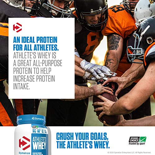 Dymatize Athlete's Whey Protein Powder, 30g of Protein, 6.6g BCAAs