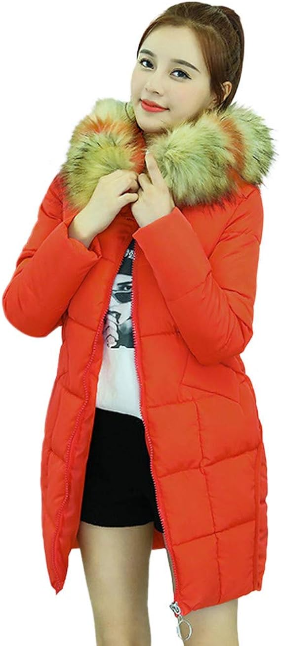 Amazon Aimtoppy レディース 厚手 コットンスーツ スリム L ファーカラー 暖かいロングダウンジャケット M ブラック レディース 通販