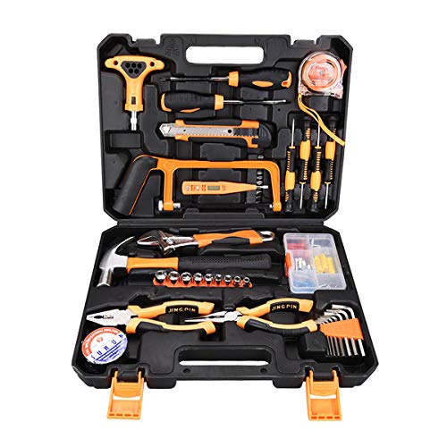 SOLUDE Home Repair Tools Sets,82 Pieces Saw Screwdrivers Sets General Household Hand Tool Kits with Plastic Toolbox Storage Case
