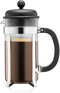 Bodum CAFFETTIERA Kaffeebereiter (French Press System, Permanent Edelstahlfilter, 1,0 liters) schwarz