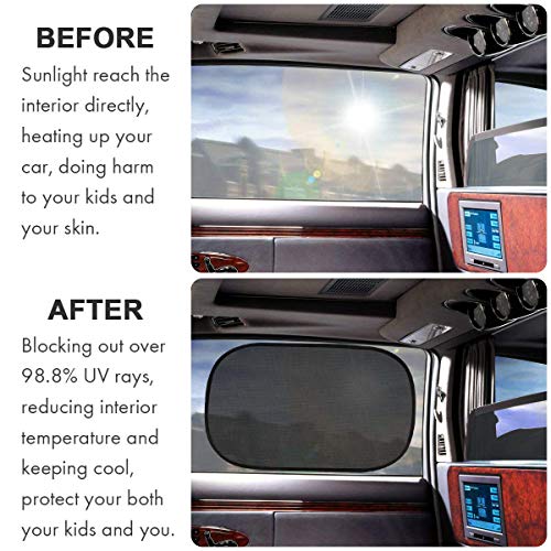 image for Car Sun Shade, Pudolla 4PCS Car Side Rear Window Cling Sunshades- 80 G