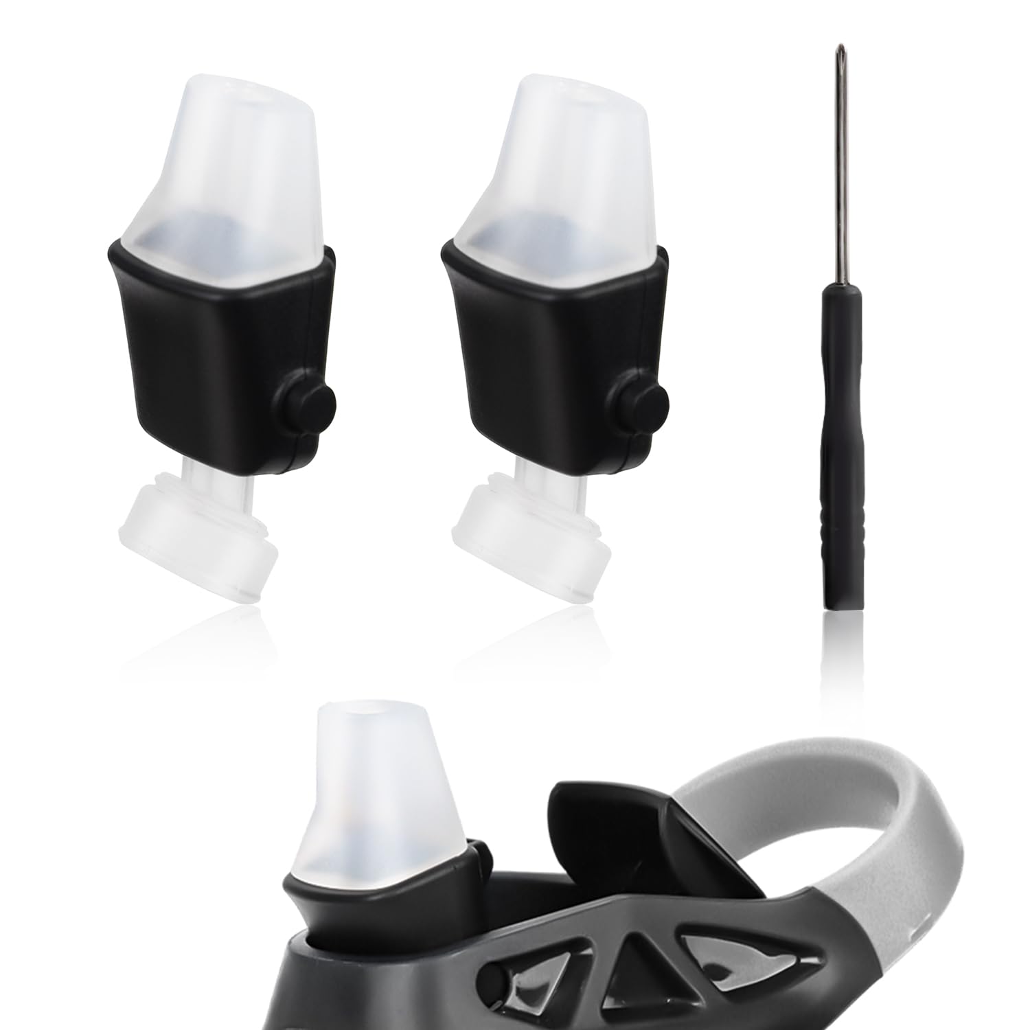 PEUTIER 2pcs Replacement Spout for Contigo, Soft Silicone Lids Replacement Parts with Screwdriver BPA-Free Mouthpiece Compatible with Contigo Aubrey Kids 14oz 20oz Water Bottle