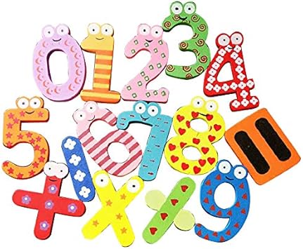 SYGA Wooden 0 to 9 English Stencils Magnets Refrigerator Fridge Stickers Toys