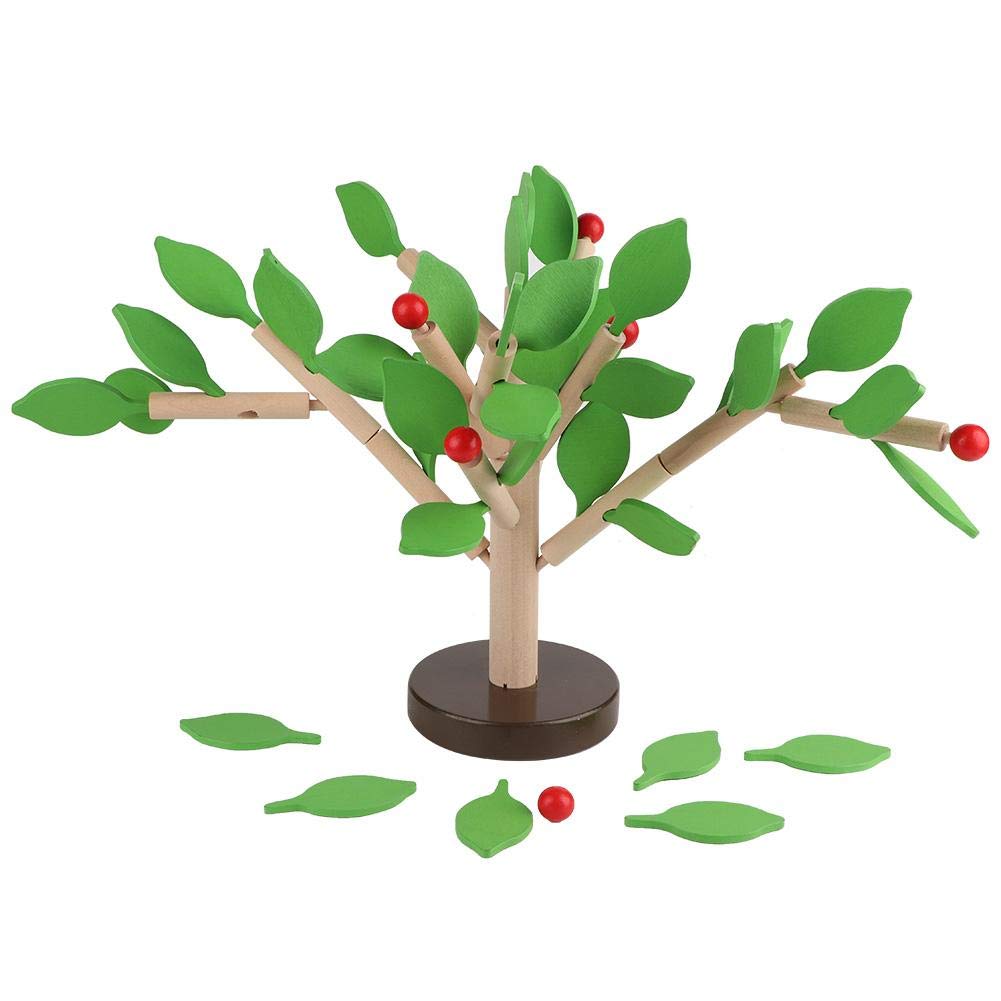 Wood Building Blocks Tree Set DIY Puzzle 3D Wooden Assembled Toys Tile Game for Kids Children Men Preschool Boys and Girls Early Learning Educational Toys Home Office Decor(Green L