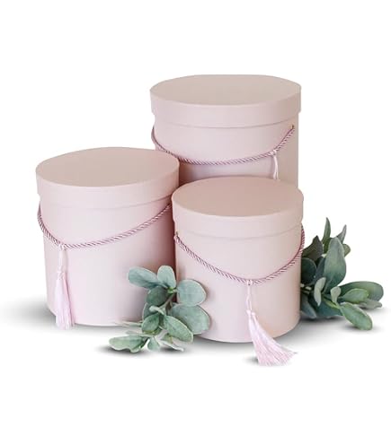 UNIKPACKAGING Lot De 6 Petites Boîtes Cadeaux Rondes En Forme De Fleur, 10,2 Cm De Diamètre X 10,2 Cm, Pour Arrangements Floraux Et Cadeaux Uniques, Cadeaux De Fête (tout Noir
