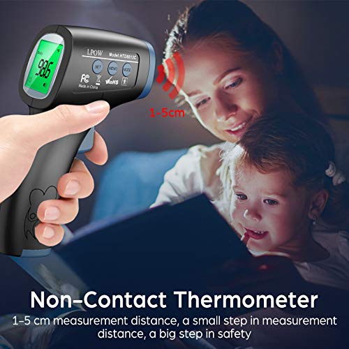 LPOW Thermometer for Adults, Non Contact Infrared Digital Thermometer