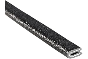 TRIM-LOK Edge Trim - Fits 1/16inch Edge, 7/16inch Leg Length, 25' Length, Black, Pebble Texture - Flexible PVC Edge Protector for Sharp/Rough Surfaces, Easy to Install