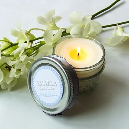 Amazon アロマキャンドル ラベンダー ゼラニウム Amalia Studio アロマキャンドル