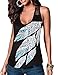 Fanala Women's Black Lace Trimed Crop Tank Tops Black
