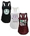 Tough Cookie's Women's Gym Athletic Workout Tank Top 3 Pack Deal #3 (X-Large - LF, Black/White/Maroon)