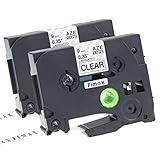 Fimax 2 pack Compatible Brother TZe-121 TZe121 P-touch Label Tape 9mm 3/8 Inches (0.35