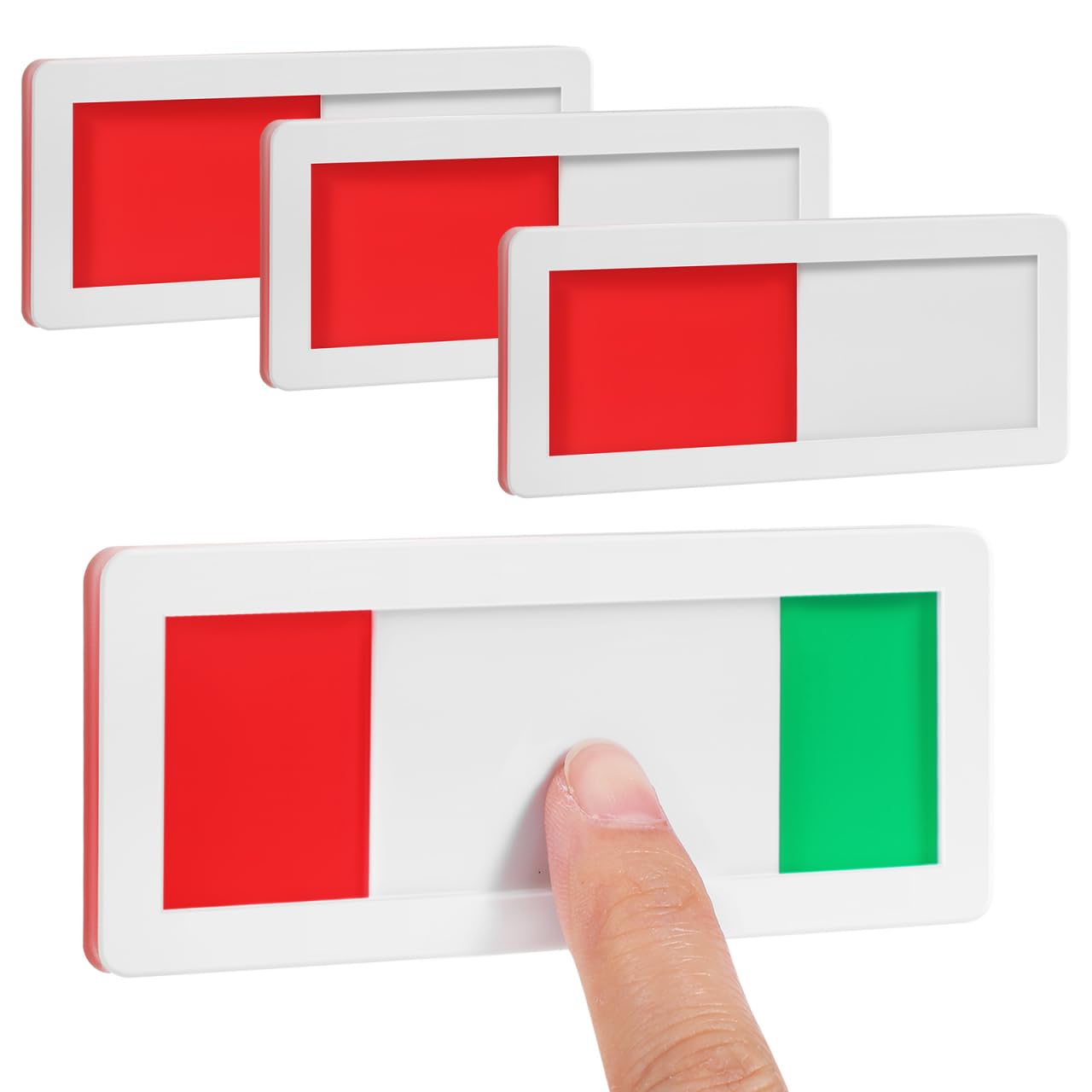 Lurrose 4Pcs Blank Vacant Occupied Sign, 10x4cm Slider Privacy Indicator, Red Green Door Sign with Adhesive Backing for Office, Home, Meeting Room, Toilet & Restroom