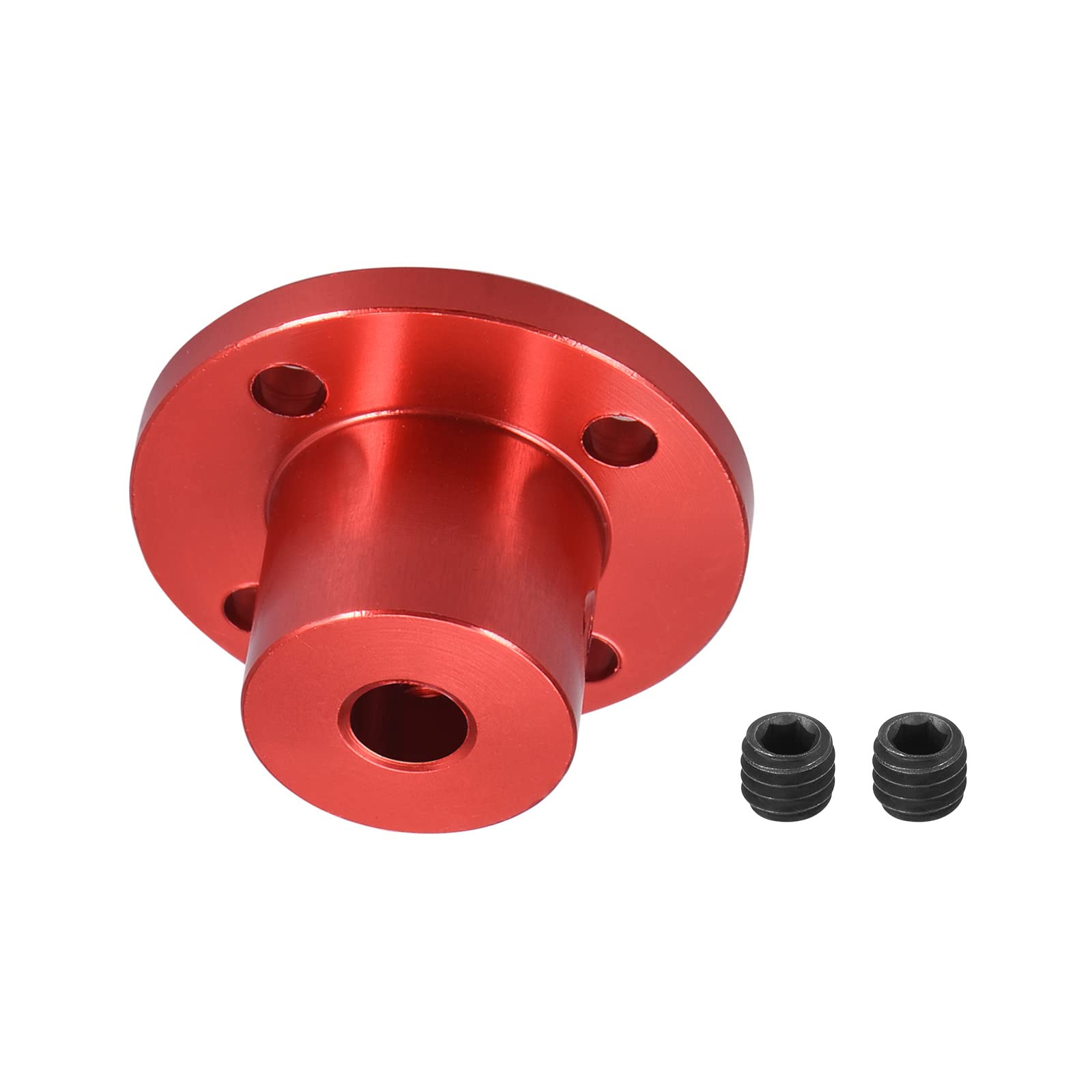DMiotech 5mm Inner Dia H15xD15 Flange Coupling Connector Rigid Guide Shaft Support Coupler Shaft Coupling with Screws for DIY RC Model Motors Red