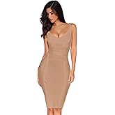 meilun Womens Rayon Belt Detail Bandage Bodycon Party Dress