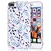 Floral iPhone 7 Plus Case, iPhone 8 Plus Case, Best Protective Cute Women Girls Slim Shockproof Soft Glossy Silicone Rubber White TPU Cover Phone Case for iPhone 7 Plus/iPhone 8 Plus, Blue Flower