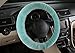 U&M Wool Car Steering Wheel Cover Soft Fluffy Natural Sheepskin Vehicle Non-slip Wheel Cushion Protector Universal Fit for 15 inch for Women