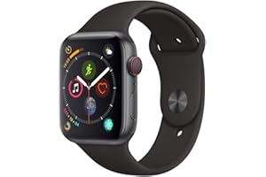 Apple Watch Series 4 (GPS + Cellular, 44MM) - Space Black Aluminum Case with Black Sport Band (Renewed)