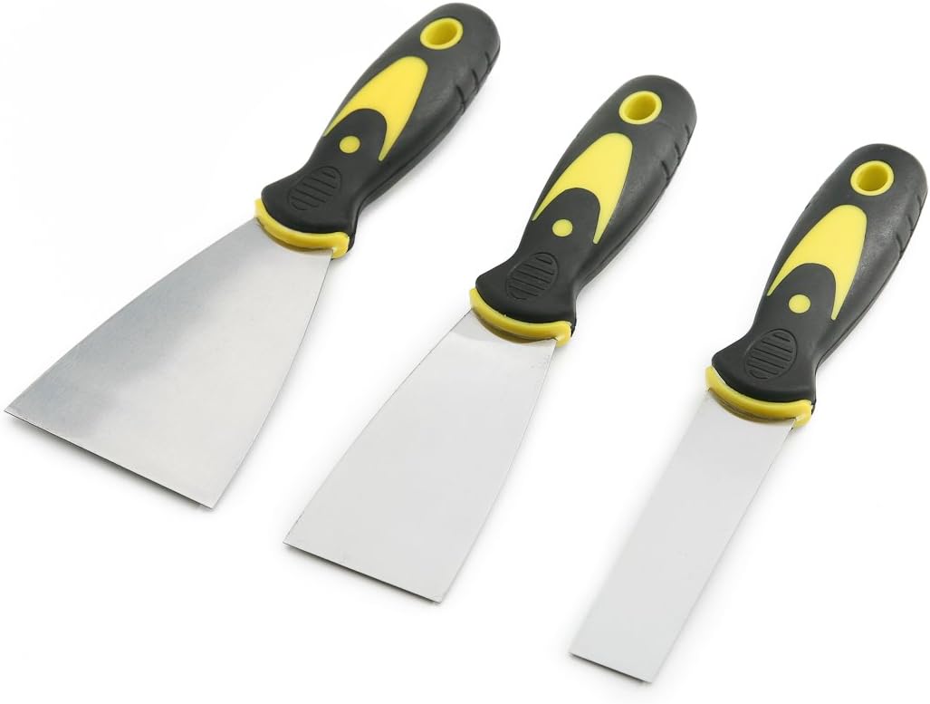 COTTAM Soft Grip Scraper Set (Pack of 3), in Sizes 1", 2" & 3", for DIY Wallpaper & Paint Removal, Decorating - Image 4