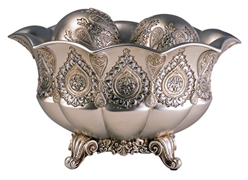 OK Lighting Paisley Bowl with Balls, Silver