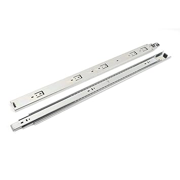 Uxcell 2 Pcs Full Extension Ball Bearing Drawer Smooth Slides Rail