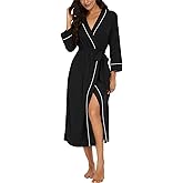 PrinStory Womens Robe Long Knit Bathrobe Lightweight Soft Robes Ladies Bath Robe
