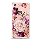 iPhone 8 Case, iPhone 7 Case, Hepix Clear Soft Flexible TPU Watercolor Flowers Floral Printed Back Cover for iPhone 7 [4.7 inch]