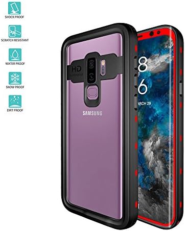 Valfrid Galaxy S9+ Plus Case, 360°Full Curved Glass Upgraded Durable Protective Shockproof Snowproof Clear Screen Protector for Samsung Galaxy S9 Plus 2018 Release - Red
