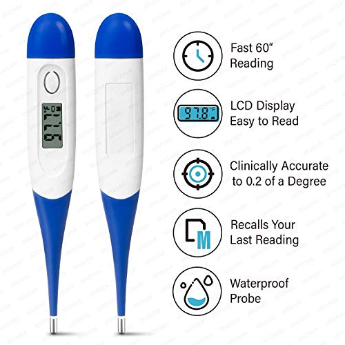 Digital Thermometer Accurate Temperature Thermometer, LCD Display 60