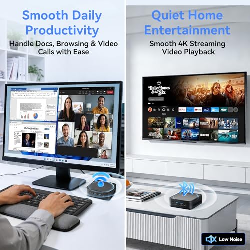 【3 Years Guarantee】Blackview MP50 AMD Ryzen 5 Mini PC with Mouse and Keyboard, Radeon Vega 8 Graphics, Win 11 Pro, 16GB+512GB SSD, 4K@60Hz HDMI+DP/Double WiFi/USB 3.2 Mini Desktop Computer for Office