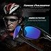 TOREGE Polarized Sports Sunglasses for Cycling Running Fishing Golf TR90 Unbreakable Frame TR011 (Black&Blue)