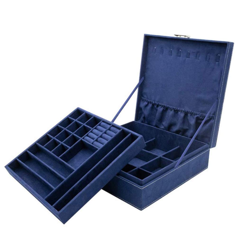 Eysee Jewellery Box Jewellery Box for Necklaces Earrings Rings 20.2 cm x 10.2 cm x 15.2 cm blue