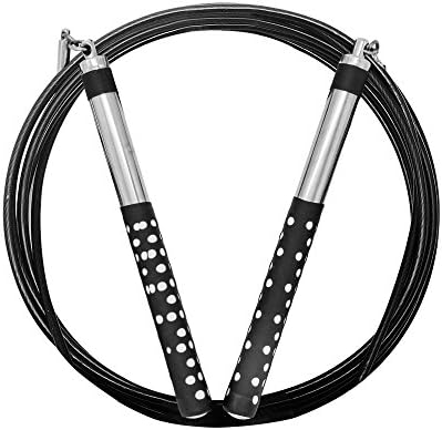 VEAIDE Stainless Steel Jump Rope Chain Light Up Speed For Kid Women Man Handles Adjustable Perfect for MMA Home Workout and Gym Fitness Exercise Training PVC Cord Skipping Durable Portable 12in Long