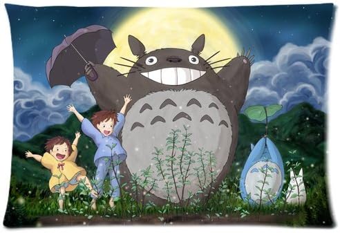 Japanese Famous Animation My Neighbor Totoro Zippered Pillowcase, Size 20X30 inches, Printed on Two Sides