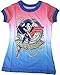DC SuperHero Girls Wonder Woman Lassoing Large Graphic Ringer Tee Shirt Glitter Accents