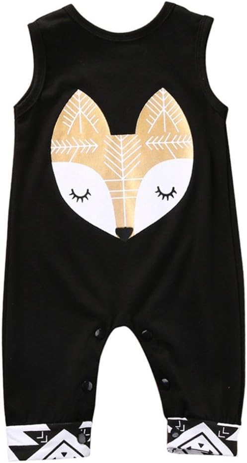 Kehen Fashion Newborn Infant Baby Boys Girls Foxs Print Sleeveless Romper Jumpsuit Clothes