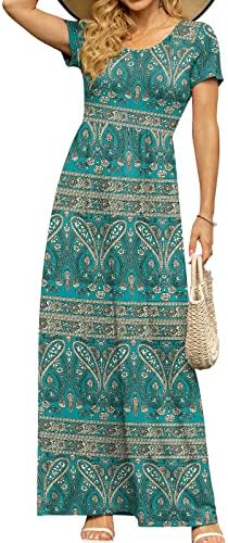 DB MOON Womens 2026 Summer Maxi Dresses Casual Short Sleeve Empire Waist  Spring Long Dress with Pockets, Blue Khaki, X-Large price in Saudi Arabia |  Amazon Saudi Arabia | kanbkam