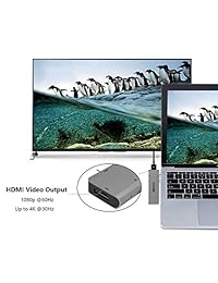 ATZEBE USB C Hub, aluminio Dual USB Tipo C 3.1 adaptador con 4K HDMI, 60W USB C PD puerto de carga, 2 puertos USB 3.0, lector de tarjetas SD y Micro SD compatible con MacBook Pro