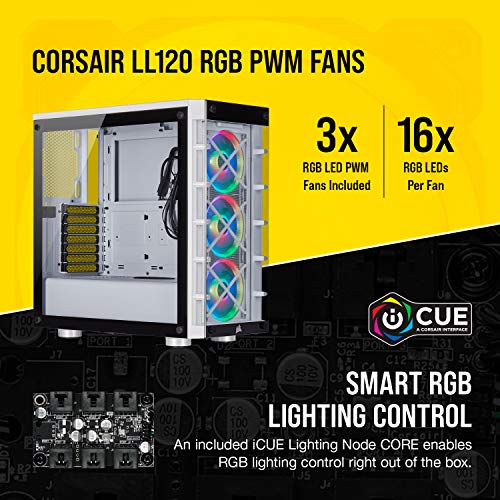 Corsair-iCUE-465X-RGB-Cristal-Templado-Chasis-Semi-torre-ATX-Inteligente-Paneles-Lateral-y-Frontal-de-Cristal-Templado-Tres-Ventiladores-LL120-RGB-LED-Incluidos-Blanco