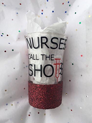 Nurse Call The Shots Shot Glass, Glittered Shot Glass, Shot Glass, Nurse Shot Glass, Nurses Call The Shots