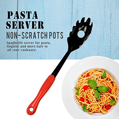 Jazava, Spaghetti Pasta Server - Dishwasher Safe Kitchen Pasta Ladle, Nonstick Nylon Kitchen Gadgets Pasta Fork(JZ-KU-PL-R) - Thumbnail 4