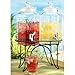 Drink dispenser Del Sol Hammered Jug Beverage Dispenser With Rack, Set Of 2