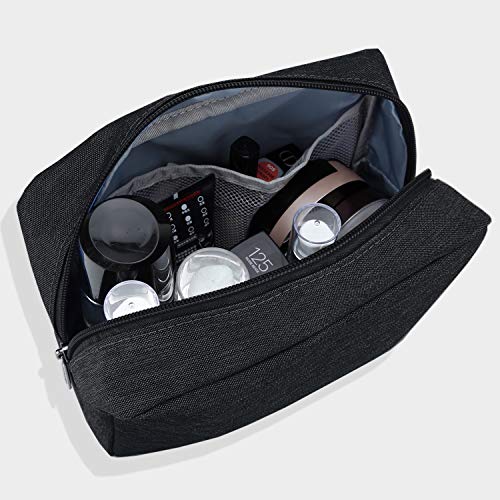E-Tree 9.8 inch Canvas Zippered Cosmetic Travel Bag, Makeup Carrying Case, Portable Daily Storage, Compliant Bag, Toiletry Carry Pouch Small Organizer, Black 6 E-Tree 9.8 inch Canvas Zippered Cosmetic Travel Bag, Makeup Carrying Case, Portable Daily Storage, Compliant Bag, Toiletry Carry Pouch Small Organizer, Black